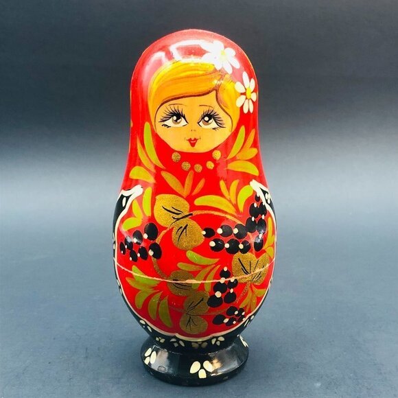 Vintage Russian Nesting Doll 4 in 1 Handmade USSR Folk Art Blonde Matryoshka - Picture 7 of 11